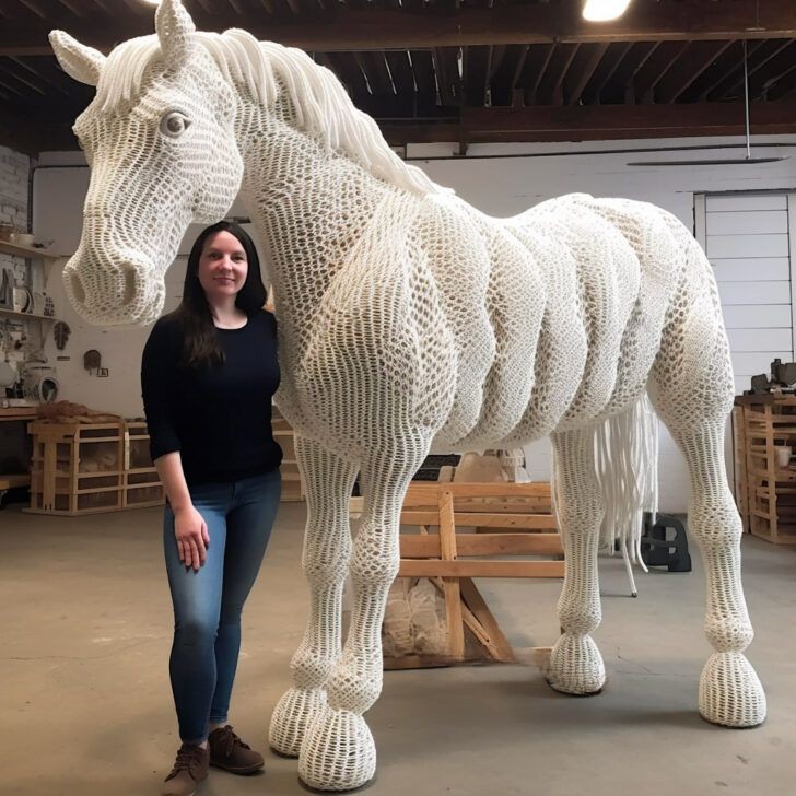 Experience the Marvel of Giant Life-Size Crochet Animals
