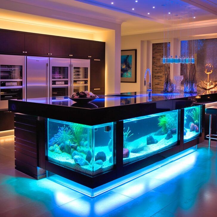 Aquarium Kitchen Island: Dive into Culinary Bliss with Underwater Elegance