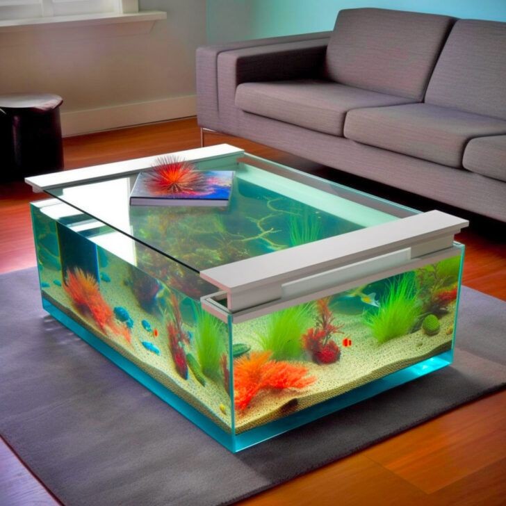 fish aquarium coffee table