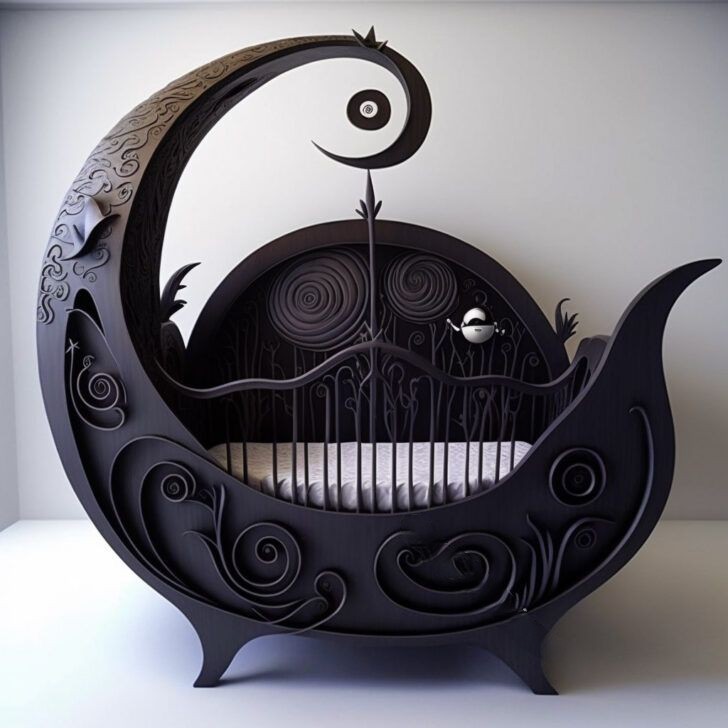 Discovering crib designs inspired by Jack Skellington and Sally