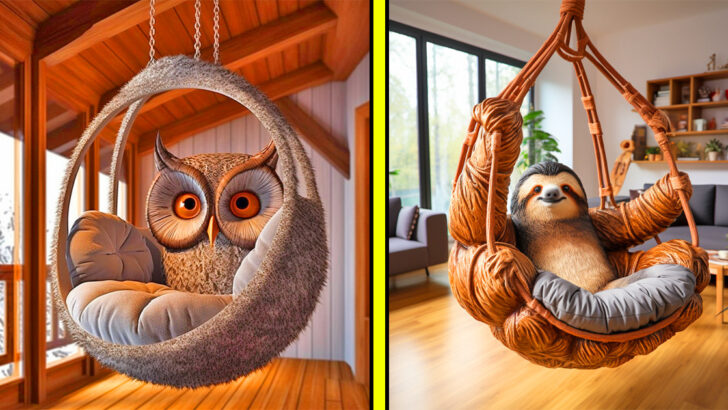 These animal hanging chairs let you swing like you're in the wild