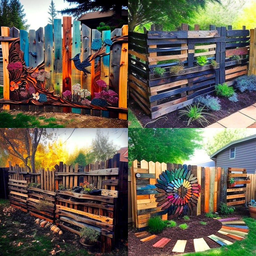 Beautiful rustic pallet wood fence design inspiration