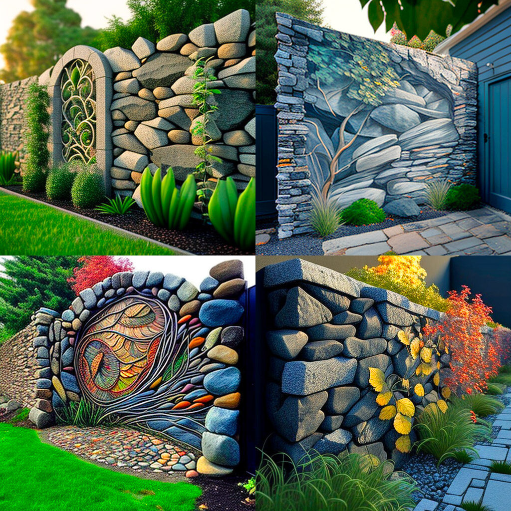 Creative stone wall fence design inspiration