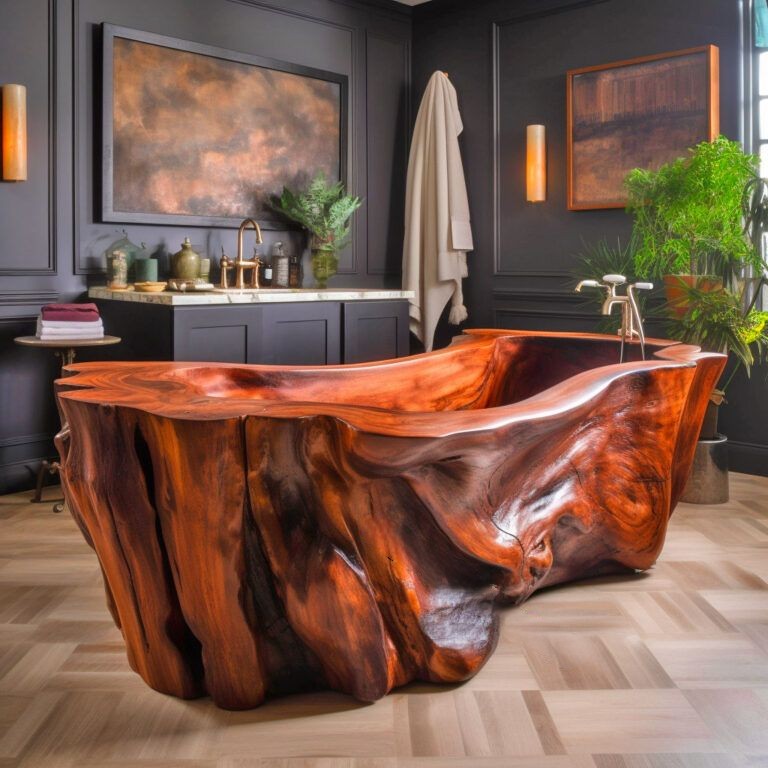 Are live edge wooden bathtubs suitable for small bathrooms?