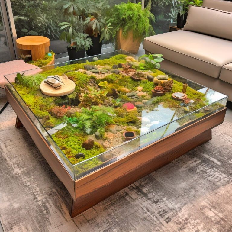 I made a terrarium coffee table. Pics of the build and more info