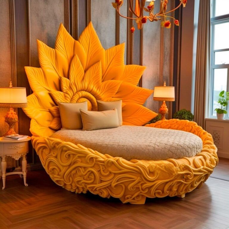 Tips on arranging furniture around a sunflower bed: