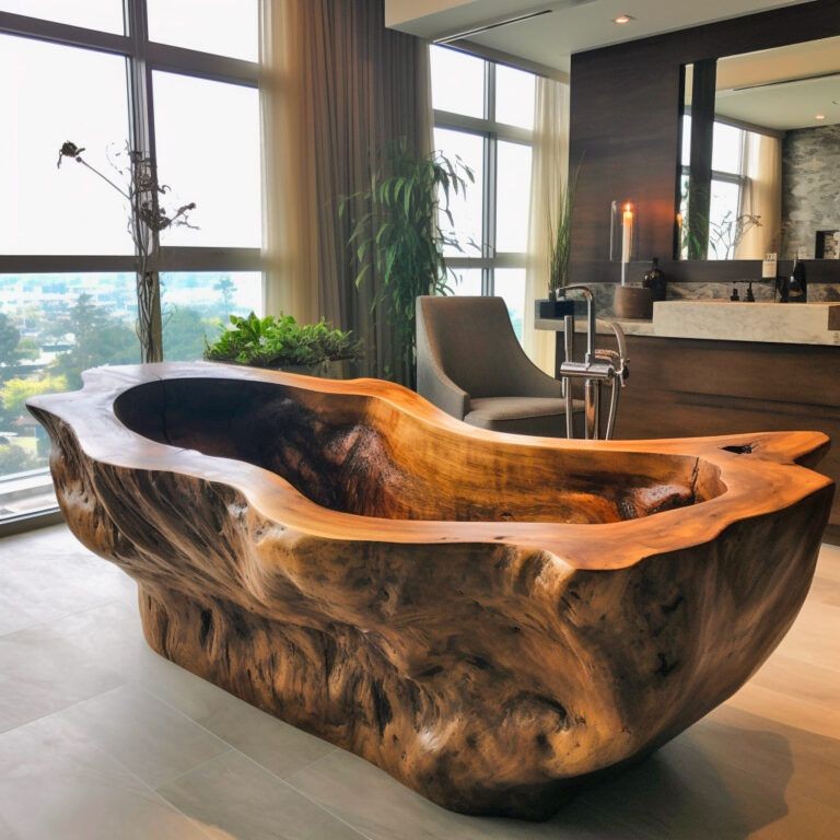 Can I customize the size and shape of a live edge wooden bathtub?