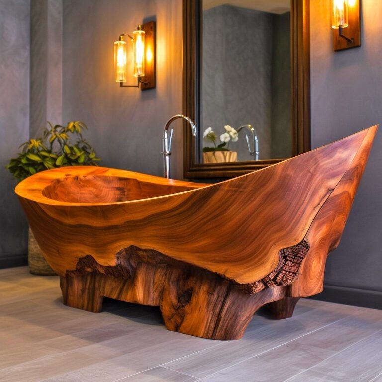 How do I clean and maintain a live edge wooden bathtub?