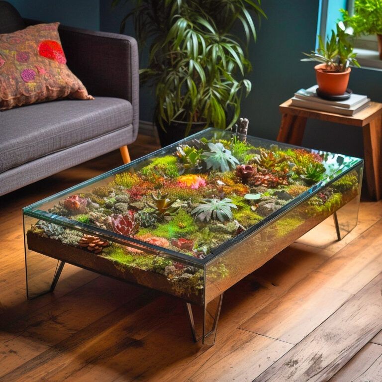 terrarium coffee table that I made :) : r/terrariums