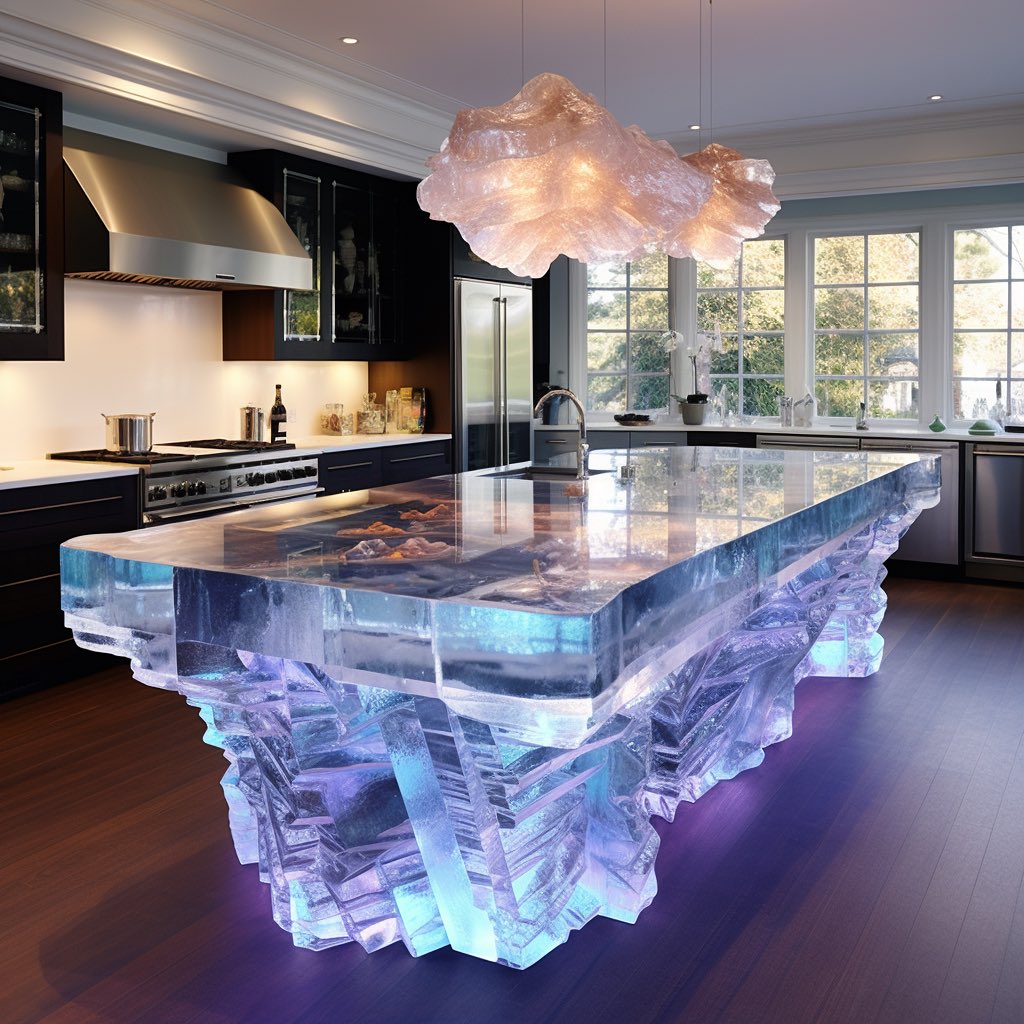 Elegance Redefined: The Mesmerizing World of Crystal Inspired Kitchen Islands