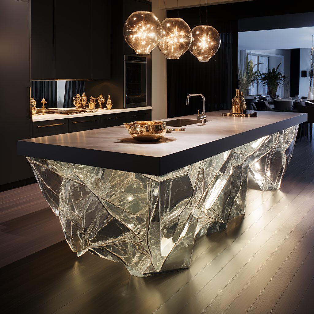 Elevate Your Kitchen with Tiers of Modern Rectangle Crystal Pendant Lights