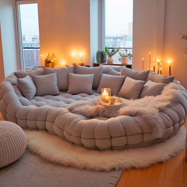 giant circular movie sofa