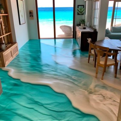 This Gorgeous Flooring Is Crafted Using Sand And Epoxy