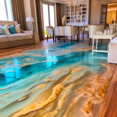 This Gorgeous Flooring is Crafted Using Sand and Epoxy