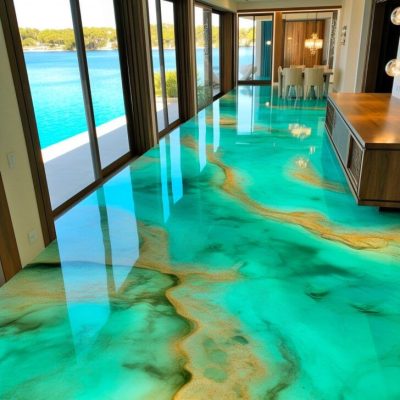 This Gorgeous Flooring is Crafted Using Sand and Epoxy