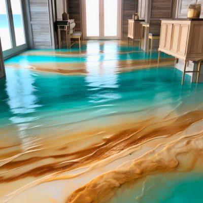 This Gorgeous Flooring is Crafted Using Sand and Epoxy