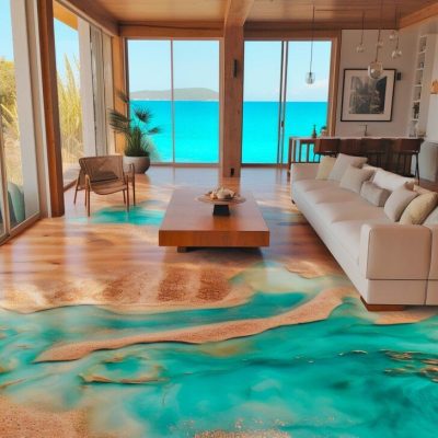 This Gorgeous Flooring is Crafted Using Sand and Epoxy