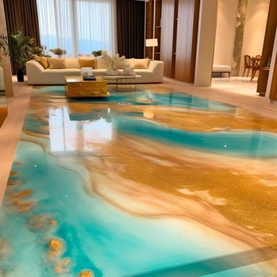 This Gorgeous Flooring is Crafted Using Sand and Epoxy