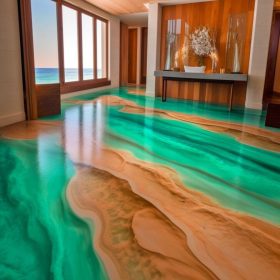 This Gorgeous Flooring is Crafted Using Sand and Epoxy