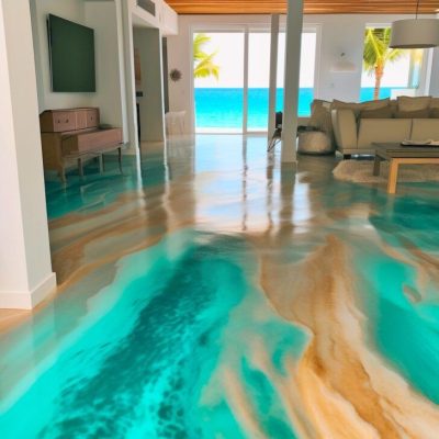 This Gorgeous Flooring is Crafted Using Sand and Epoxy