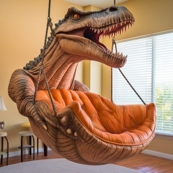 Promoting Imaginative Play with Hanging Dinosaur Loungers