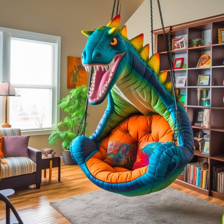 Promoting Imaginative Play with Hanging Dinosaur Loungers