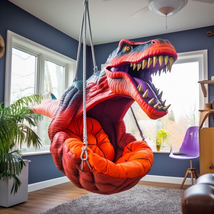 Are hanging dinosaur loungers suitable for outdoor use?