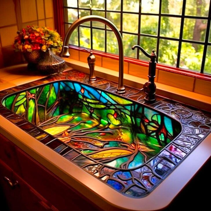 Pros and Cons of Stained Glass Sinks in Kitchen Design