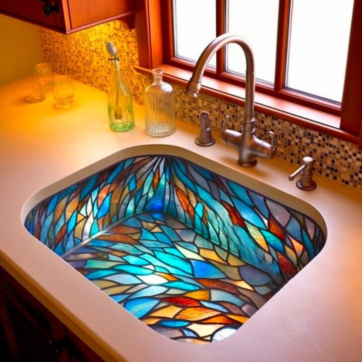 Pros and Cons of Stained Glass Sinks in Kitchen Design