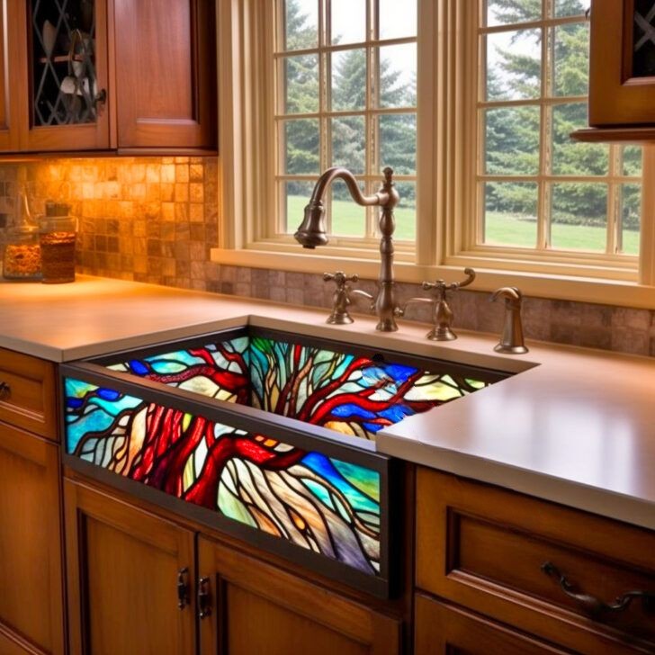 Stained Glass Sinks in the Kitchen: Artistic Beauty Meets Practicality