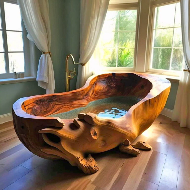 Craftsmanship: Handcrafted Appeal of Live Edge Wooden Bathtubs