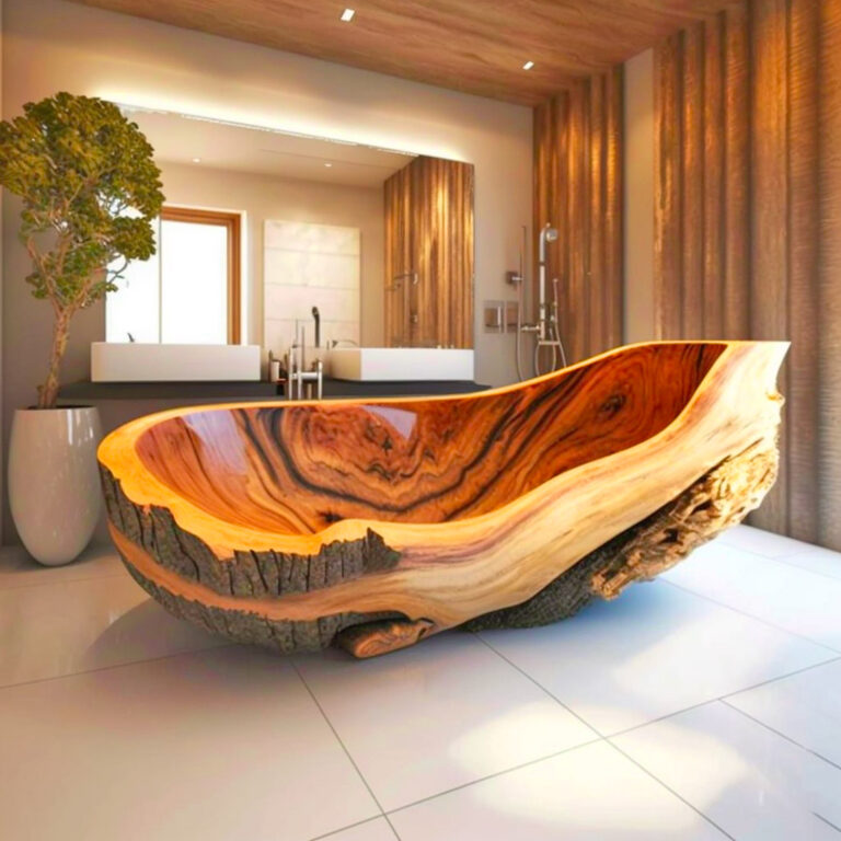 Craftsmanship: Handcrafted Appeal of Live Edge Wooden Bathtubs