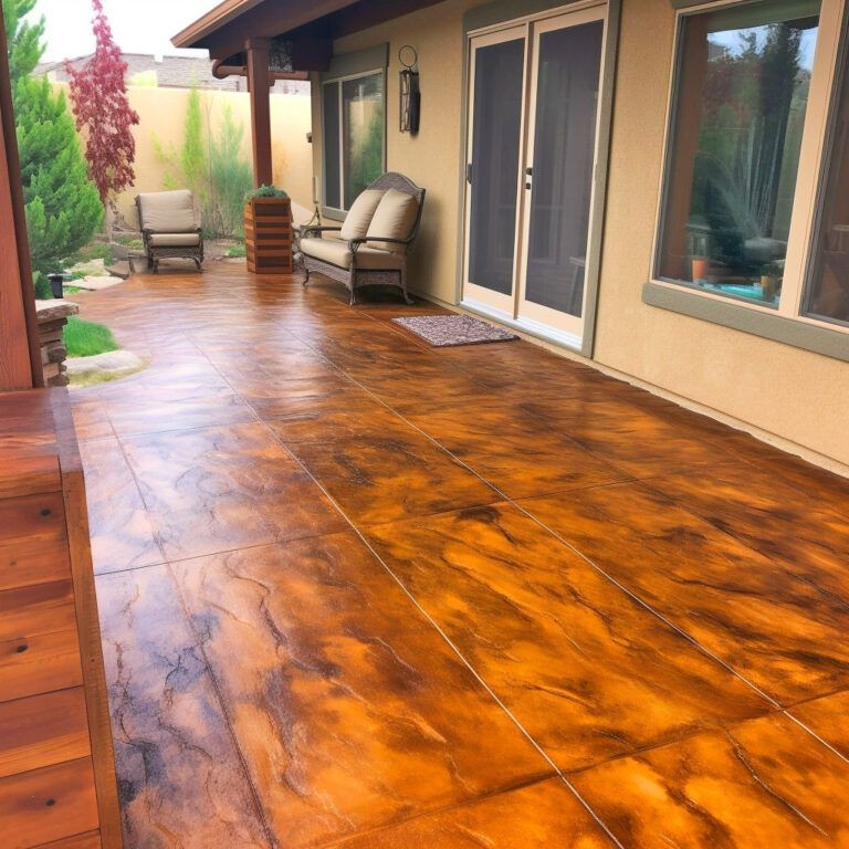 Wood plank finishes on concrete countertops provide a unique and eye-catching focal point in kitchens or bathrooms.