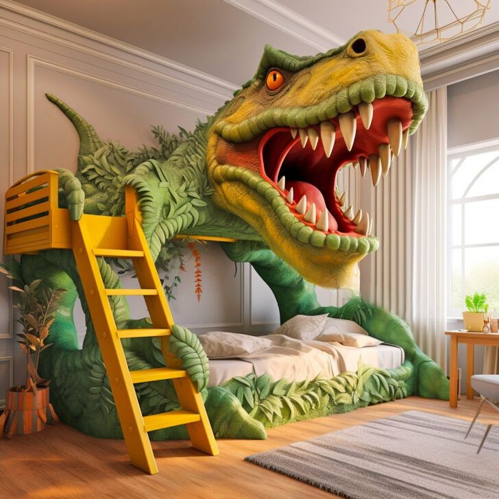 Dinosaur-Shaped Bunk Beds: Unveiling Prehistoric Bedroom Adventure