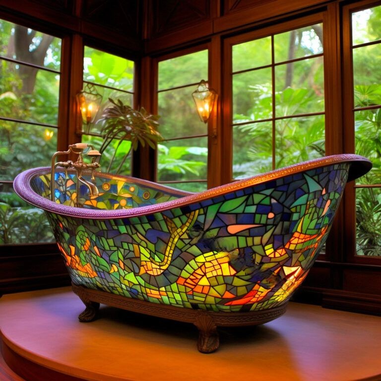 Benefit from the durability and longevity of stained glass bathtubs designed to withstand daily use.