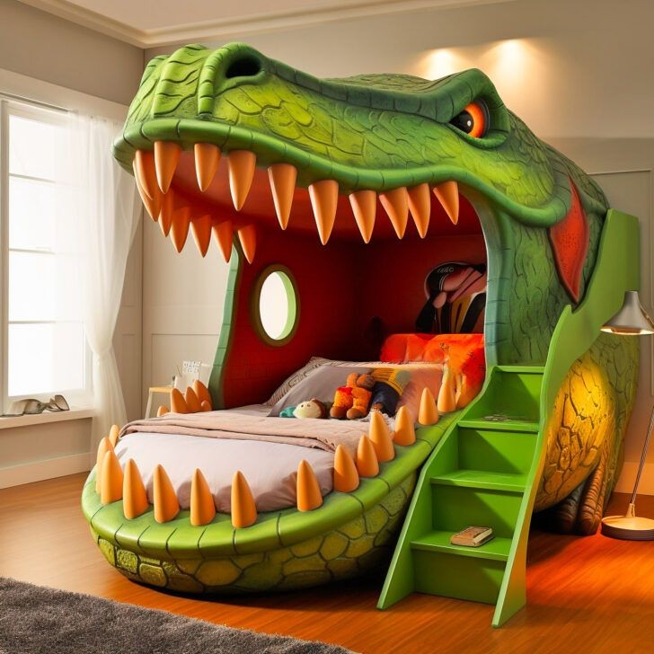 T-Rex Bunk Beds: A Sleepover Sensation