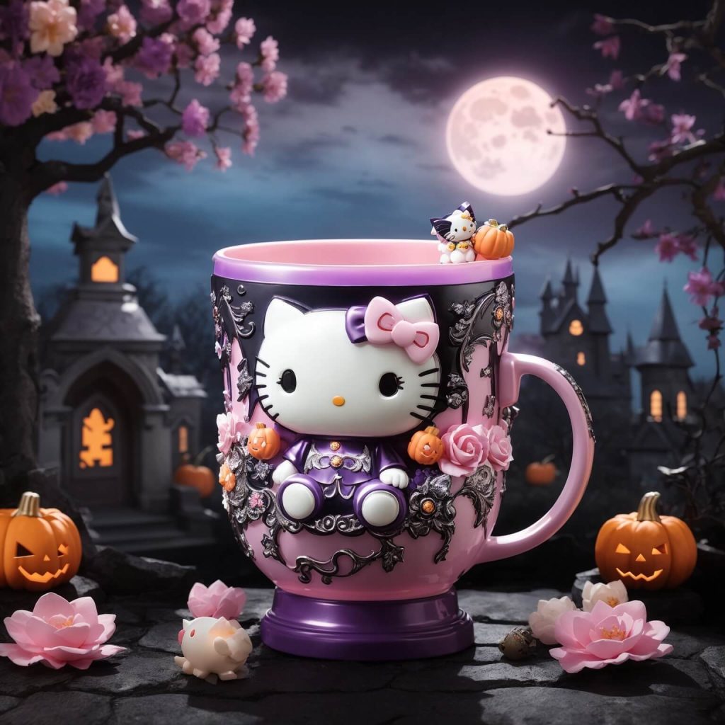 Hello Kitty Halloween Glass Cup, Hello Kitty Pumpkin, Mummy, Halloween Glass  Cup, Spooky Cute Cup, Kawaii Kitty, Iced Coffee, Spooky Vibes 