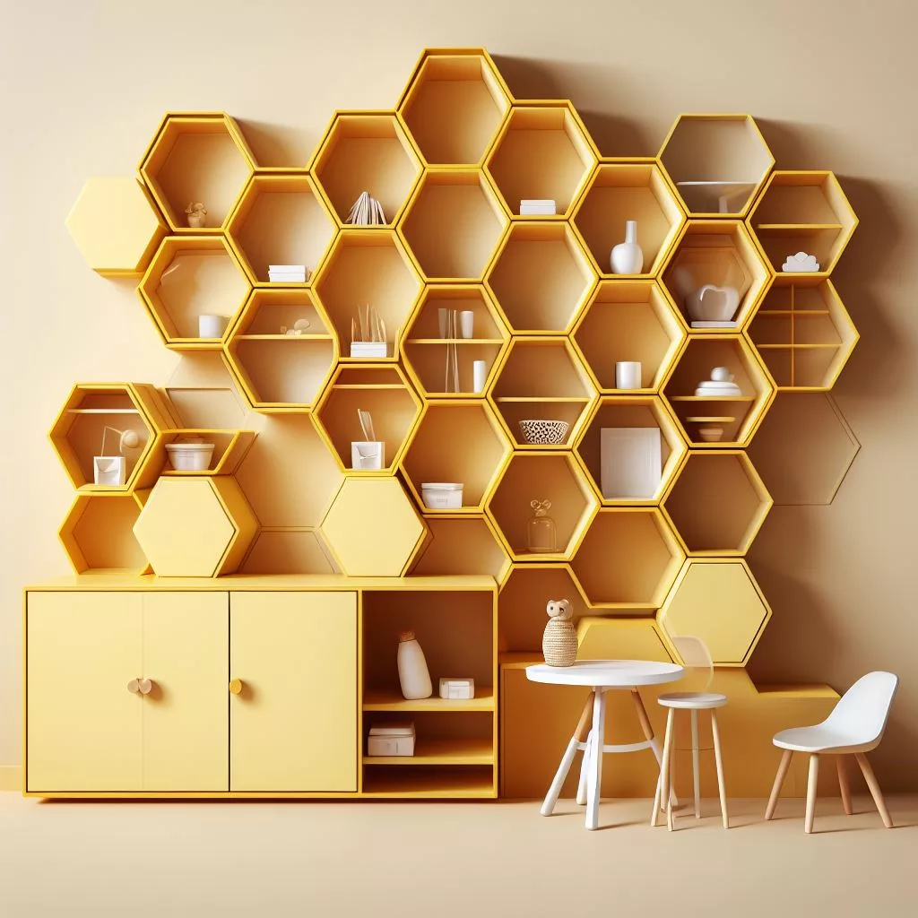 Metal Accent Shelves for Hexagon Shelf Displays