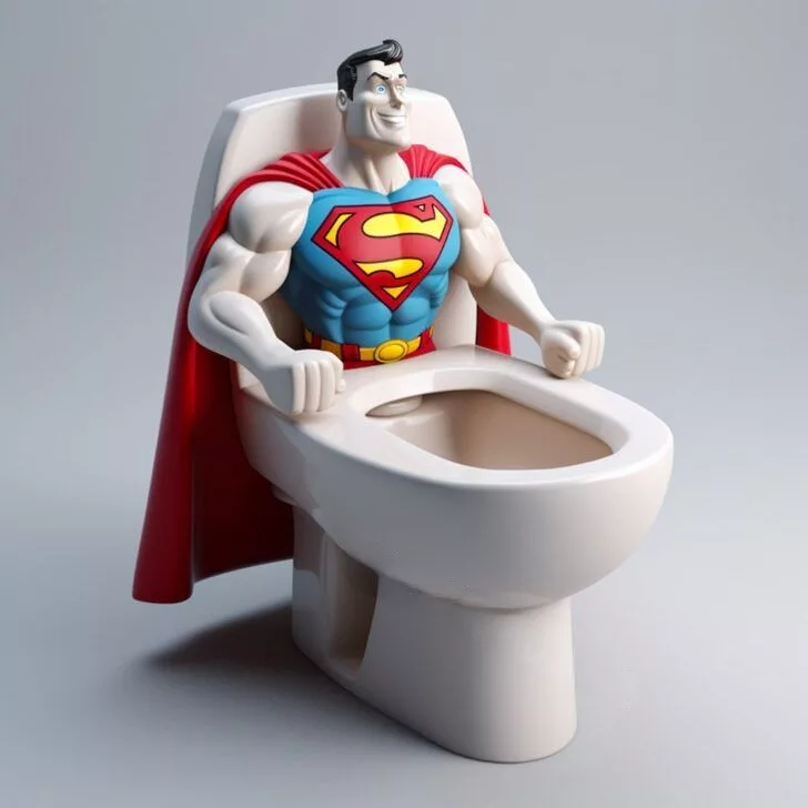 Discover the incredible Superman Toilet: A detailed look at its description and design.