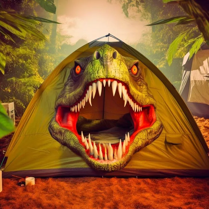 Comparing dinosaur tent options on Amazon and Etsy