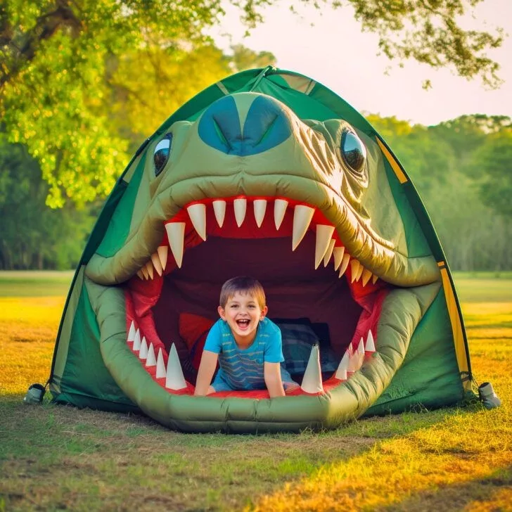 Evaluating quality and durability of dinosaur tents