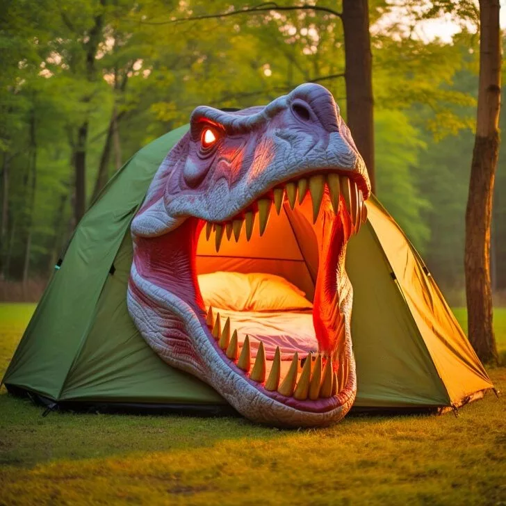 Can I use a dinosaur tent indoors?