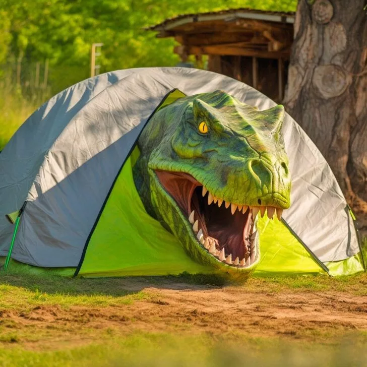 Can adults fit inside a dinosaur tent?