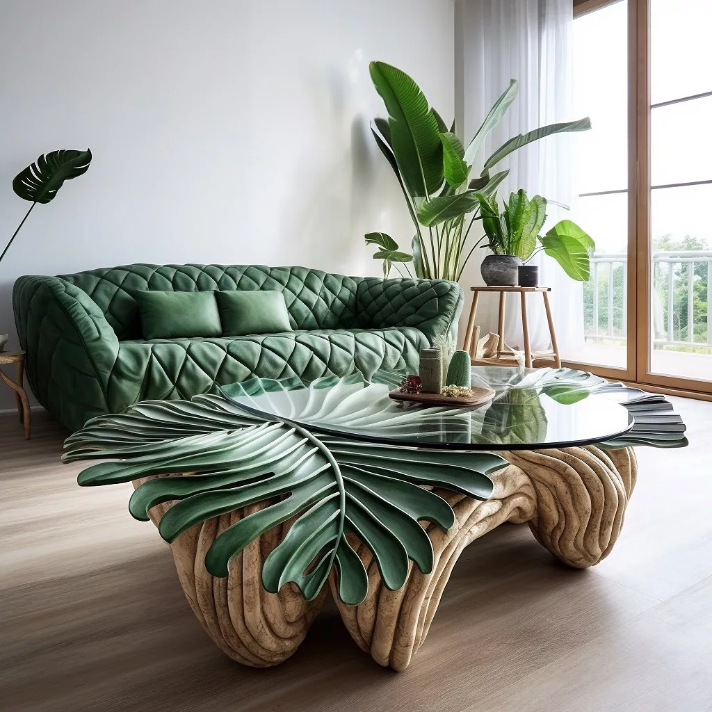 Nature-Inspired Elegance: Monstera Coffee Table for Stylish Homes