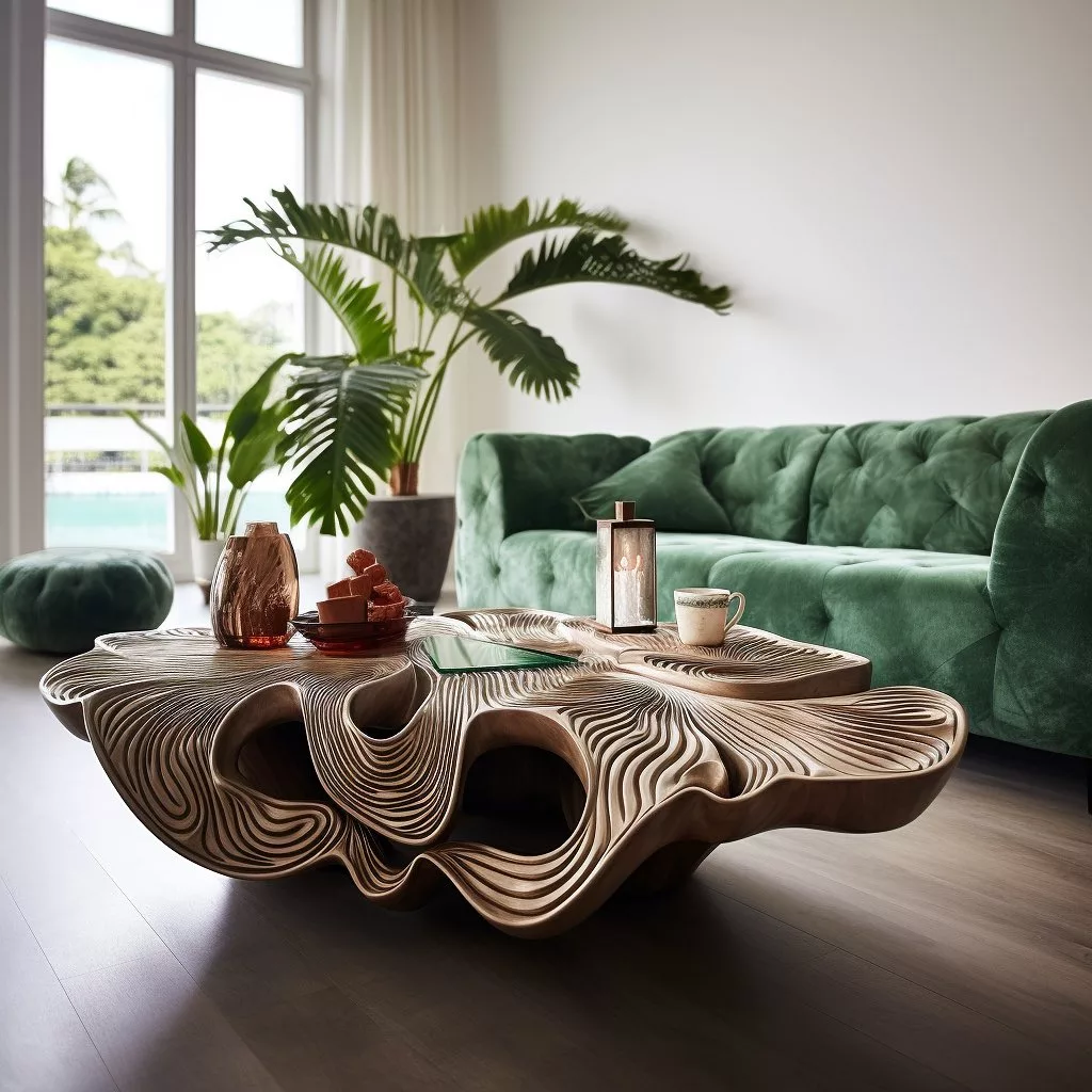 Showcase: The Aesthetic Appeal of a Monstera Coffee Table in Various Settings