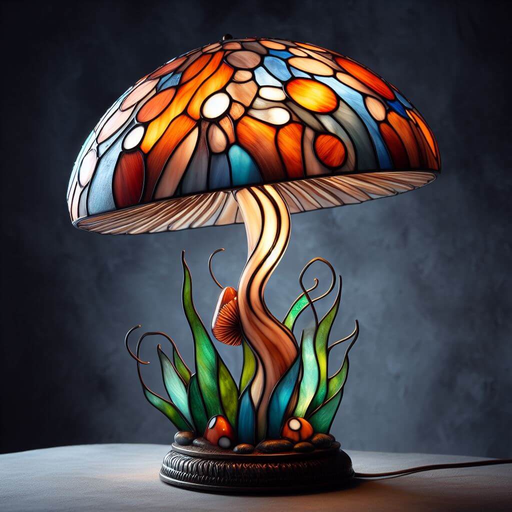 Can I customize the design of my stained glass mushroom lamp?