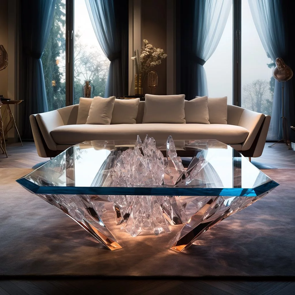 Aden Solid Coffee Table - A Stunning Crystal-inspired Option
