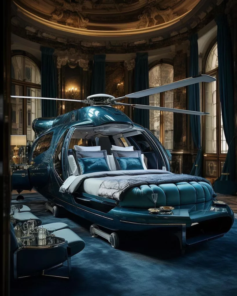 Lavish Living Takes Flight: Helicopter Bed Luxury Unveiled