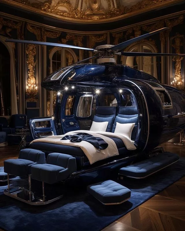 Lavish Living Takes Flight Helicopter Bed Luxury Unveiled