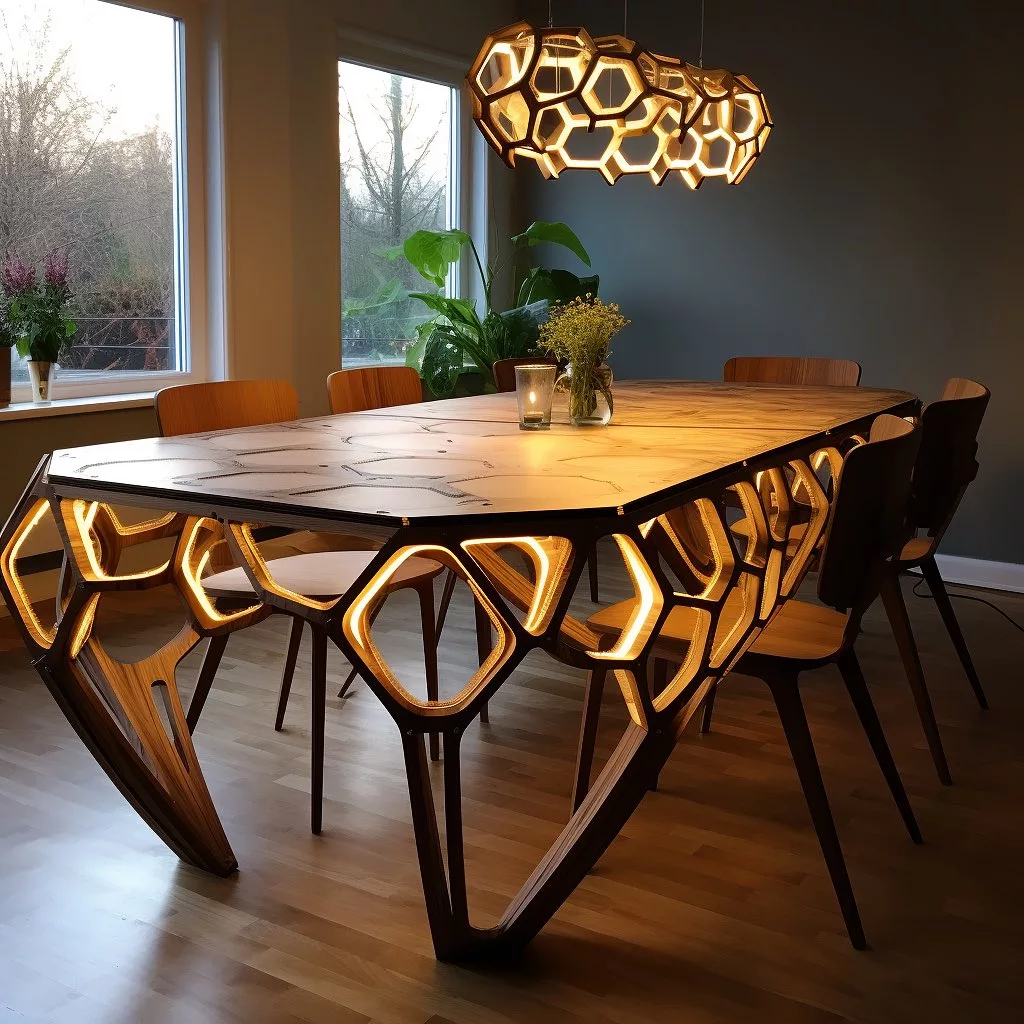 Unique Design and Construction of Honeycomb Dining Tables
